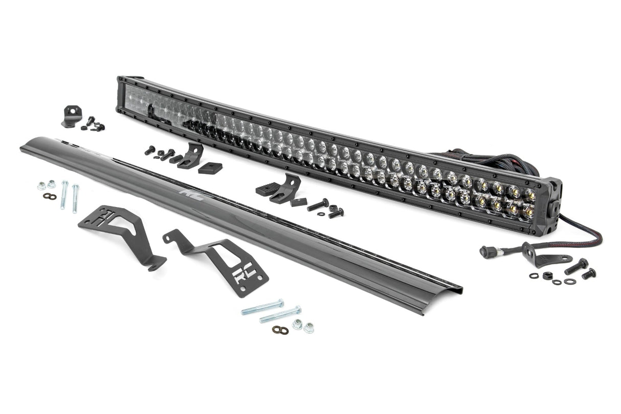 LED Light Kit Front Mount 40 Inch Black Dual Row White DRL Can-Am Commander Max Rough Country