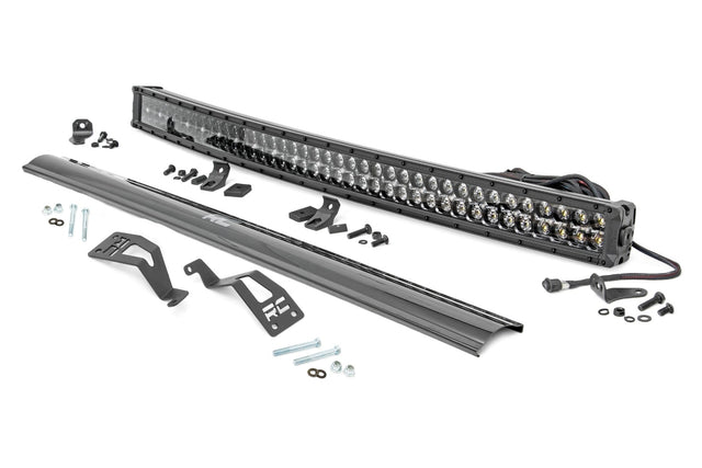 LED Light Kit Front Mount 40 Inch Black Dual Row White DRL Can-Am Commander Max Rough Country