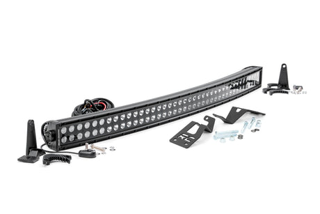 LED Light Kit Front Mount 40 Inch Black Dual Row Amber DRL Can-Am Commander Max Rough Country