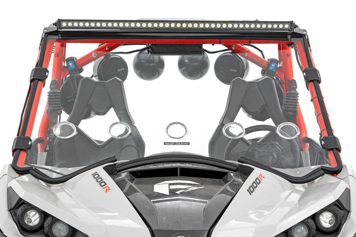 LED Light Kit Front Mount 40 Inch Black Dual Row Amber DRL Can-Am Commander Max Rough Country