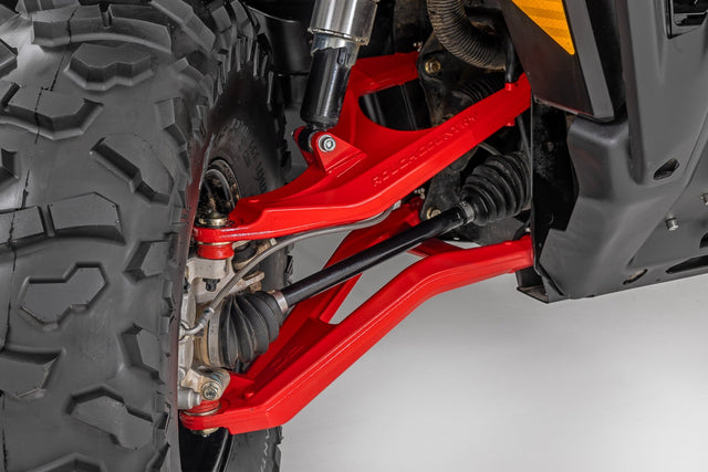 Aluminum Control Arms High Clearance w/ 2 Inch Forward Offset Red Can-Am Defender HD Rough Country