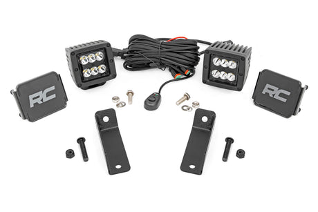 LED Light Kit Rear Mount 2 Inch Black Pair Spot Can-Am Maverick Sport 1000R Rough Country