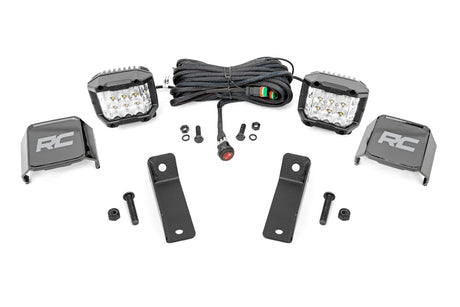 LED Light Kit Rear Mount 2 Inch Chrome Pair Wide Angle Can-Am Maverick Sport 1000R Rough Country