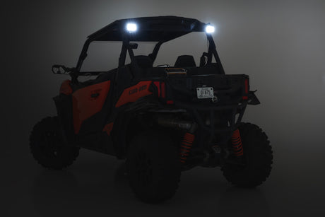 LED Light Kit Rear Mount 2 Inch Chrome Pair Wide Angle Can-Am Maverick Sport 1000R Rough Country
