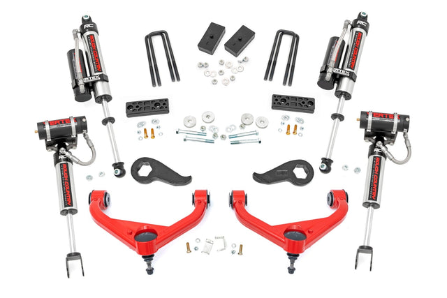 3 Inch Lift Kit Vertex w/ Overloads Red Silverado/Sierra 2500HD/3500HD (20-26) Rough Country
