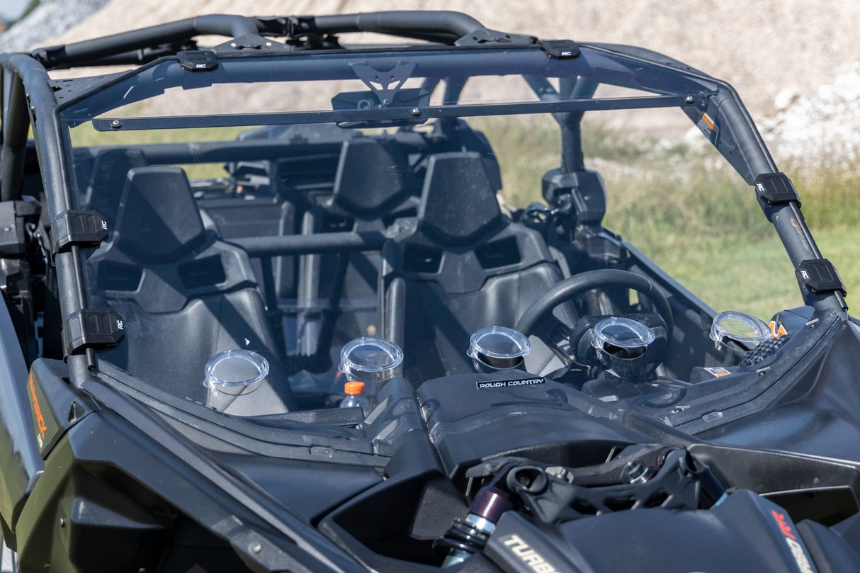Vented Full Windshield Scratch Resistant Can-Am Maverick X3 Rough Country