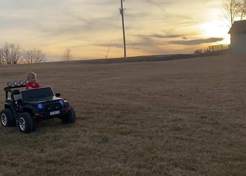 24 Volt 2 Seater 4x4 Electric Ride On Jeep Style Rubber Tires Fully Loaded Truck UTV ATV For Kids W/Magic Cars® Wireless Parental Control