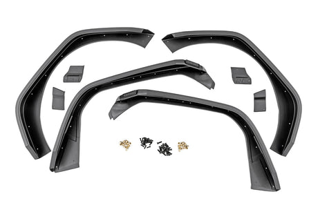 High Clearance LED Flat Fender Flare Kit UV Treated Jeep Wrangler JL (18-24) Rough Country