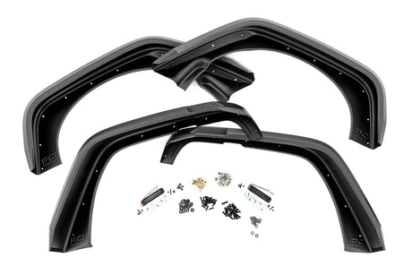 High Clearance LED Flat Fender Flare Kit UV Treated Jeep Wrangler JK (07-18) Rough Country