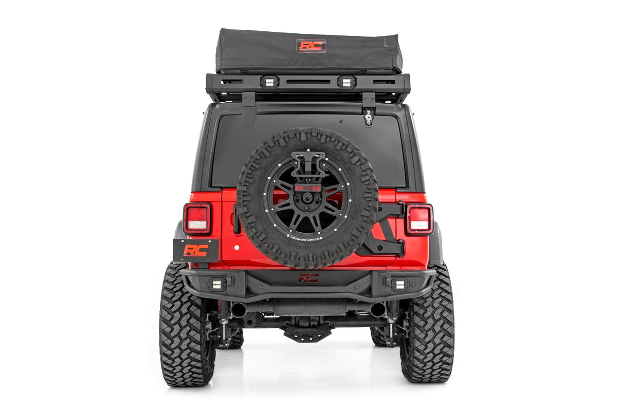 Roof Top Tent Rack Mount 12 Volt Accessory w/Ladder Extension & LED Light Kit Rough Country