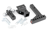 Adjustable Trailer Hitch 6 Inch Drop Multi-Ball Mount Fits 2 Inch Receiver Rough Country