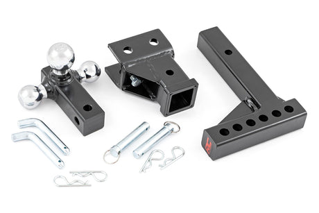 Adjustable Trailer Hitch 6 Inch Drop Multi-Ball Mount Fits 2 Inch Receiver Rough Country
