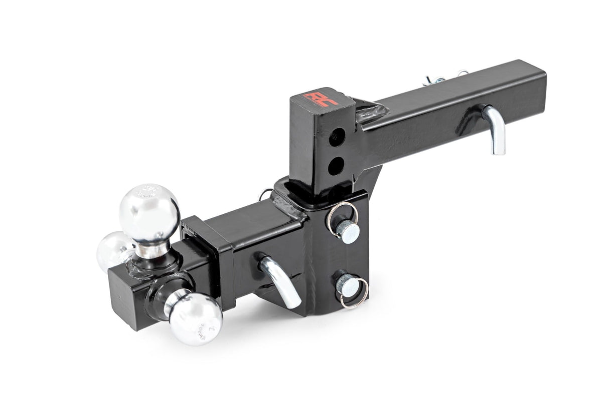 Adjustable Trailer Hitch 6 Inch Drop Multi-Ball Mount Fits 2 Inch Receiver Rough Country