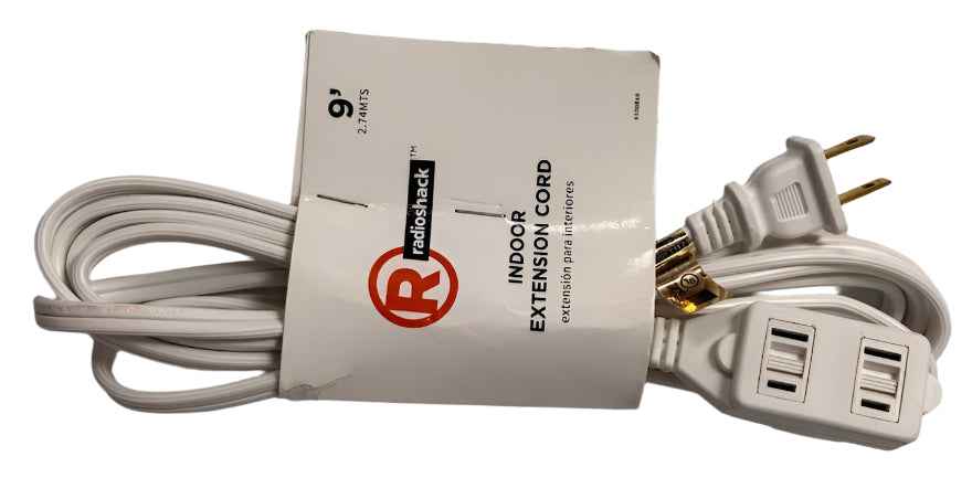 RadioShack Extension Cord 6100810 White 9 ft TekShack