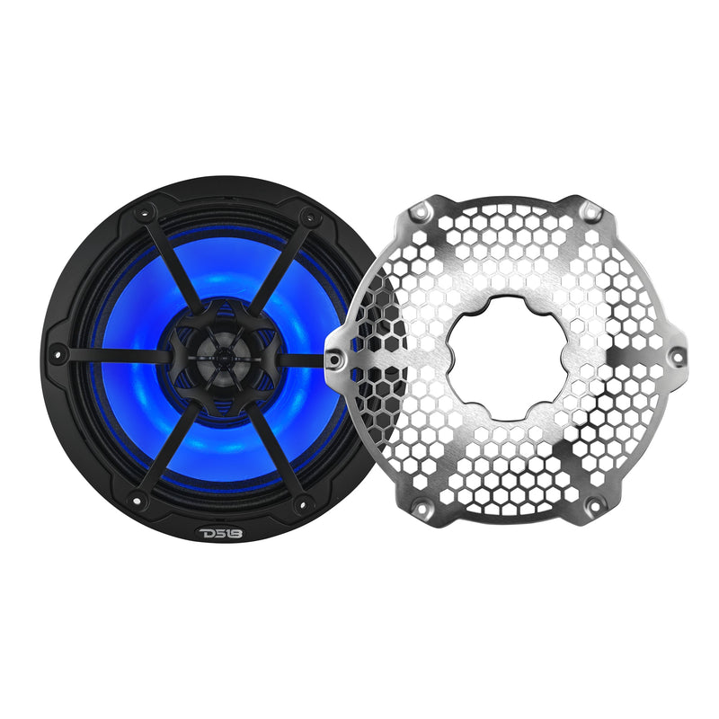 8” Marine 2-Way Hybrid Speaker with RGB LED, Compression Driver and Neodymium Magnet | 350W RMS 4-Ohm