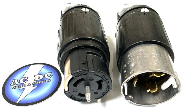 Hubbell CS8164C/CS8165C Locking Connector, 50 amp, 480V, 3 Pole and 4W set m/f Hubbell