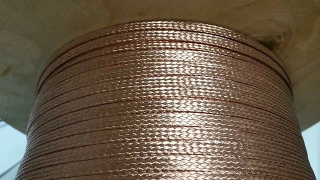 75 Ft' Flat Braided BARE PURE Copper Wire 1/4" Wide Ground Strap USA ACDC