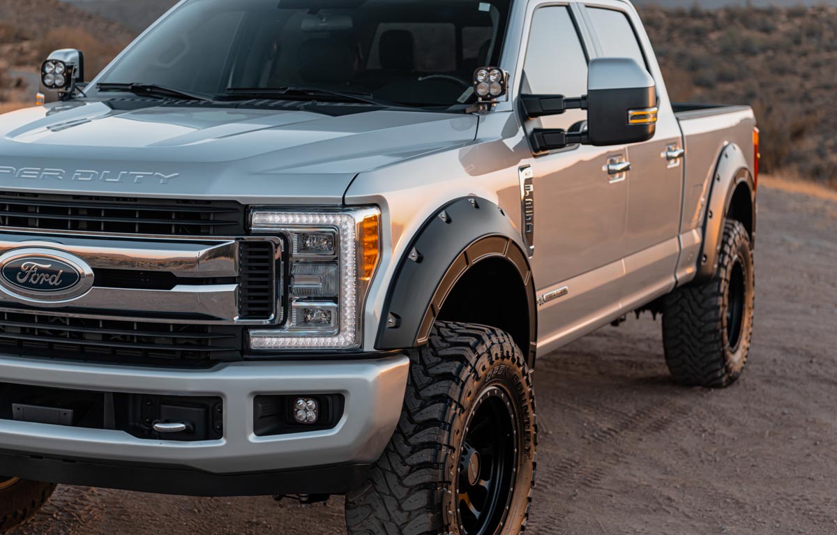 Defender Pocket Fender Flares Absolute Black Ford Super Duty (17-22) Rough Country
