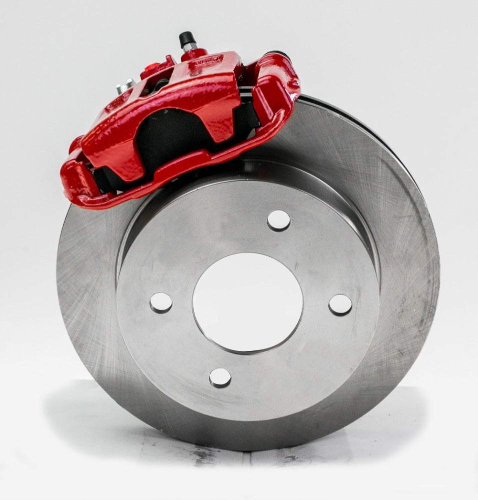 New Direct Fit Rear Drum to Disc Brake Conversion Kit W/Rotors (4 Lug). Red A112-1R