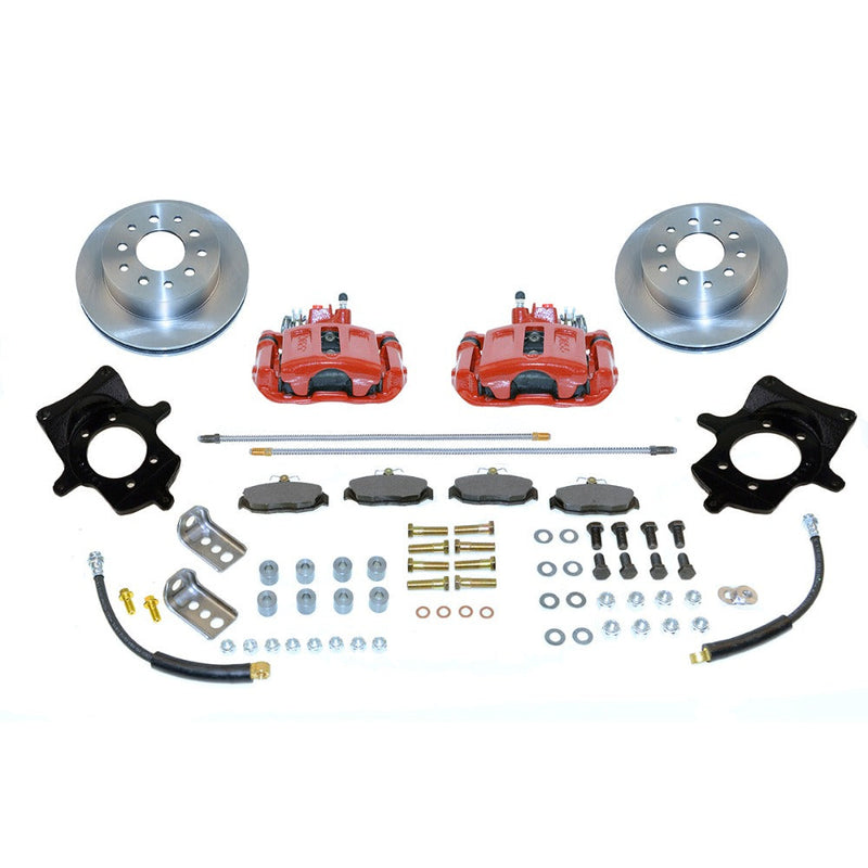 New Direct Fit Rear Drum to Disc Brake Conversion Kit W/Rotors. Red A114R