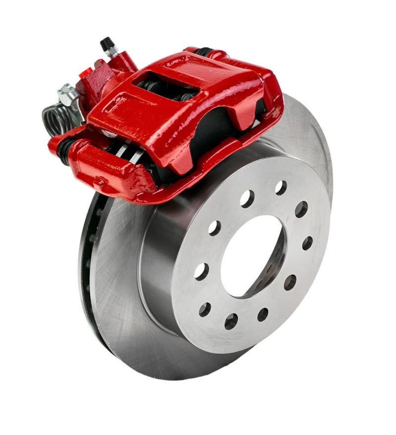 New Direct Fit Rear Drum to Disc Brake Conversion Kit W/Rotors. Red A114R