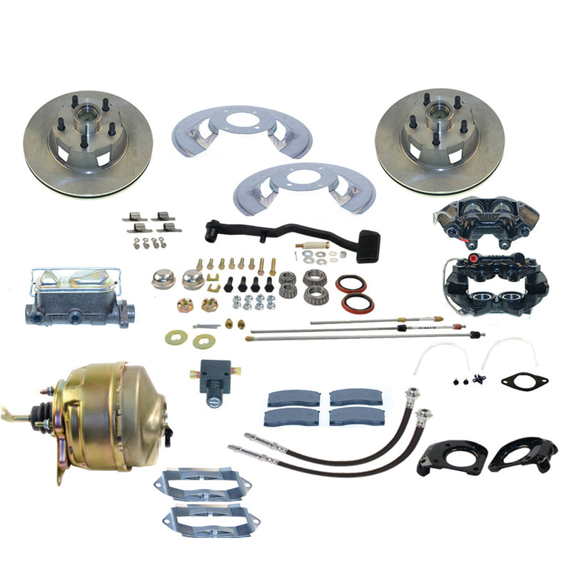 American Made Kelsey Hayes 4-Piston Front Drum to Disc Brake Conversion Kit W/Rotors. A121-2