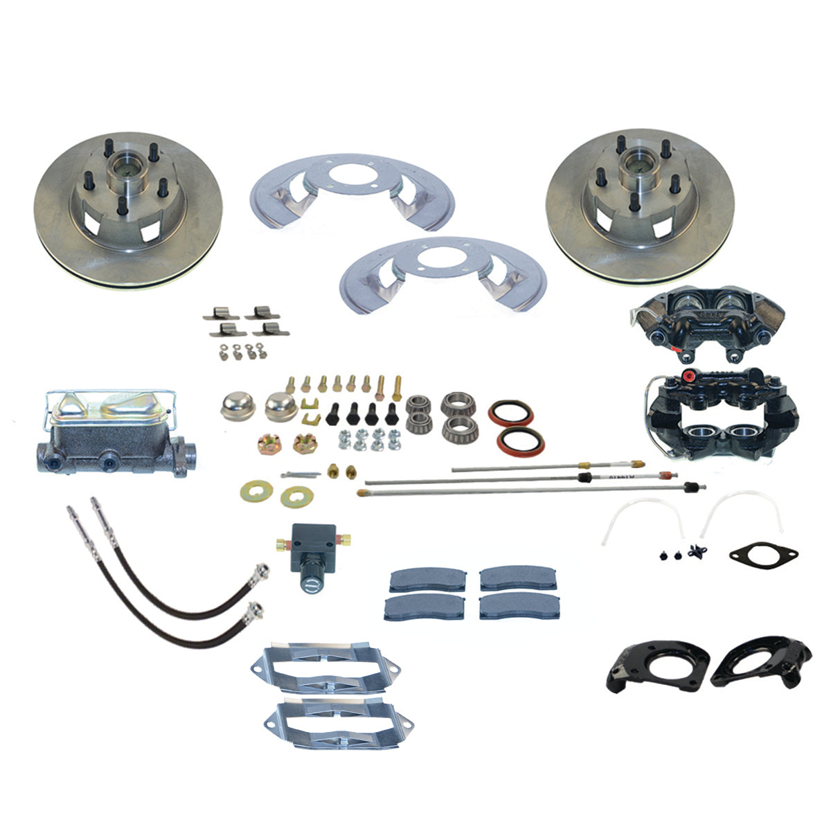 American Made Kelsey Hayes 4-Piston Front Drum to Disc Brake Conversion Kit W/Rotors. A121