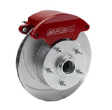 American Made Super Twin HD 2-Piston Aluminum Billet Front Drum to Disc Brake Conversion Kit W/Rotors. Red A123-AR