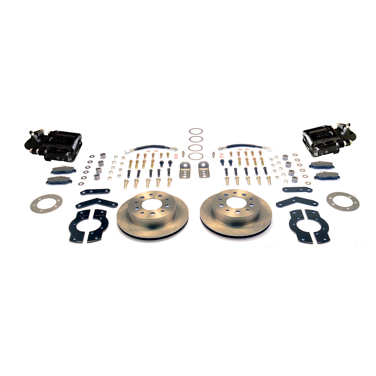 New Direct Fit Rear Drum to Disc Brake Conversion Kit W/Rotors. Black A125-4HDBK