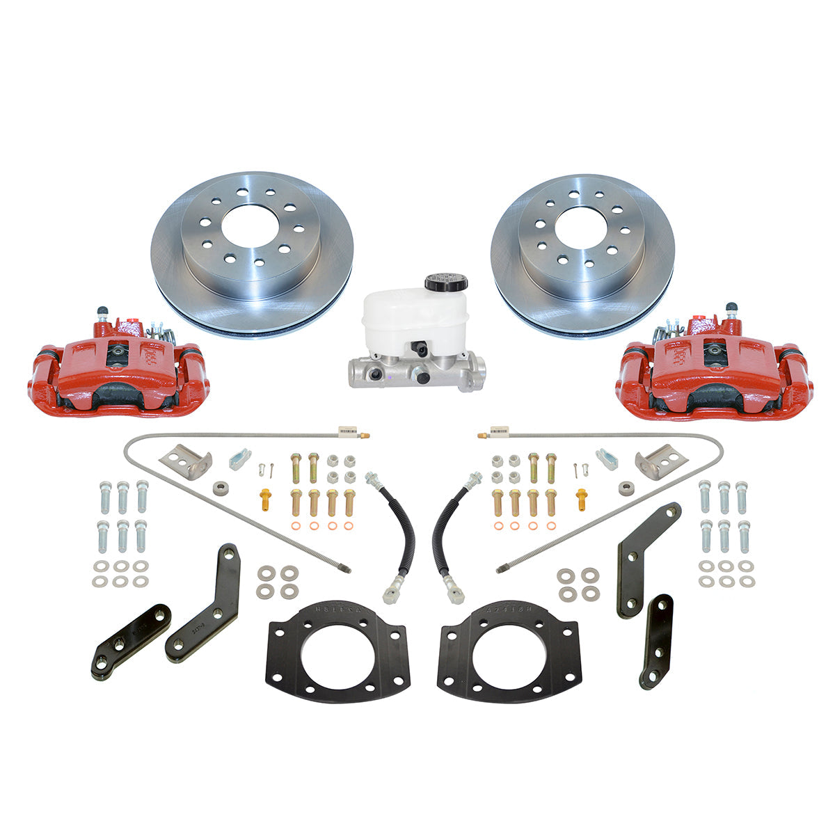 New Direct Fit Rear Drum to Disc Brake Conversion Kit W/Rotors. Red A126-2R