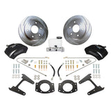 American Made Tri-Power 3-Piston Billet Aluminum Rear Drum to Disc Brake Conversion Kit W/Rotors. Black A126-3BK