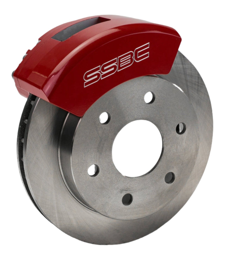 American Made Tri-Power 3-Piston Billet Aluminum Rear Drum to Disc Brake Conversion Kit W/Rotors. Red A126-4R