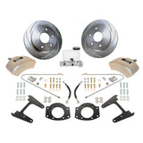 American Made Tri-Power 3-Piston Billet Aluminum Rear Drum to Disc Brake Conversion Kit W/Rotors. Clear A126-4
