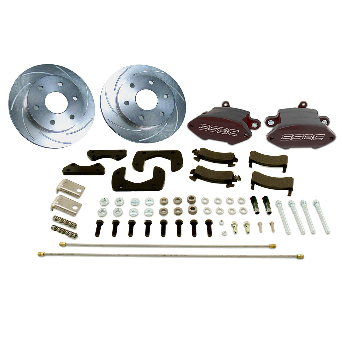 American Made Sport R1 Billet Aluminum Rear Drum to Disc Brake Conversion Kit W/Rotors. Black A126-50BK