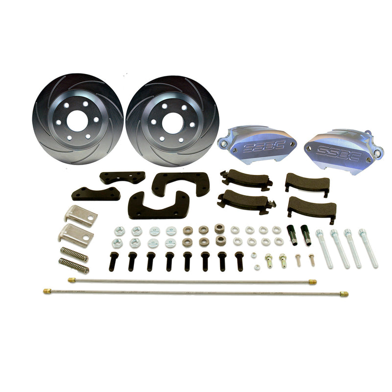 American Made Sport R1 Billet Aluminum Rear Drum to Disc Brake Conversion Kit W/Rotors. Clear A126-50