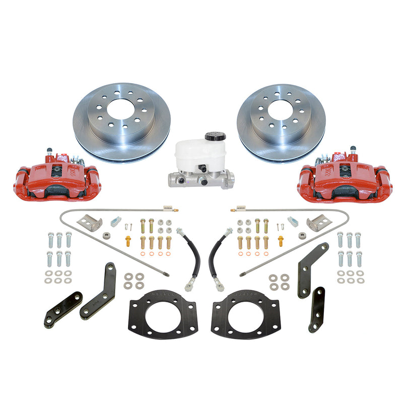 New Direct Fit Rear Drum to Disc Brake Conversion Kit W/Rotors. Red A126-5R