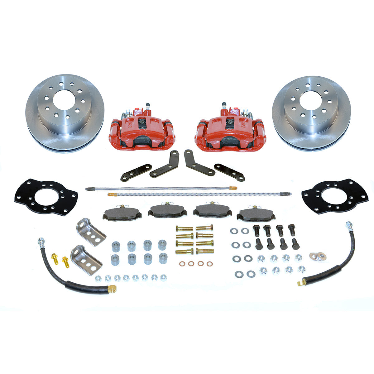 New Direct Fit Drum to Disc Brake Rear Conversion Kit W/Rotors. Red A128-1R