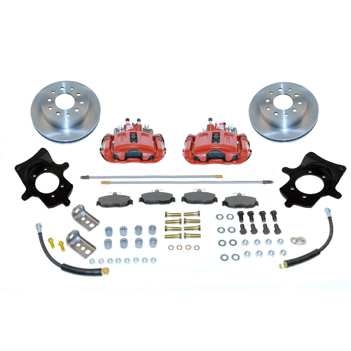 New Direct Fit Drum to Disc Brake Rear Conversion Kit W/Rotors. Red A128-4R