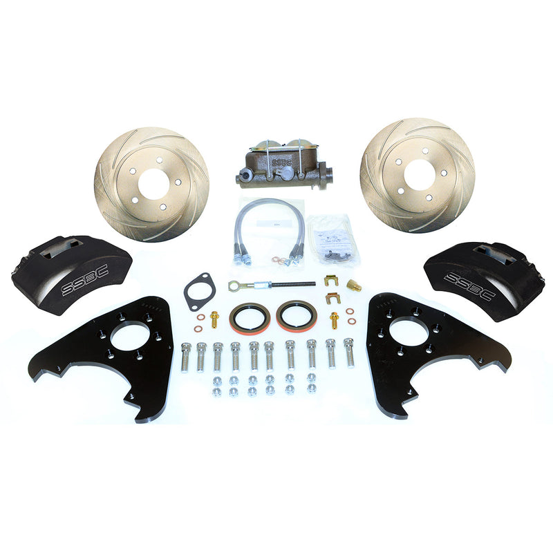 American Made Super Twin TK 2-Piston Billet Aluminum Front Drum to Disc Brake Upgrade Kit W/DS Rotors. Black A135-1ABK