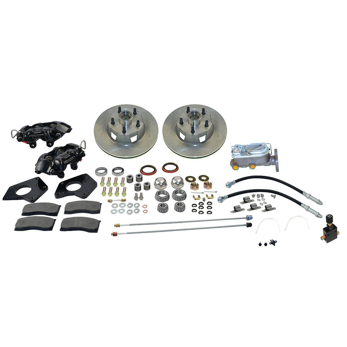 American Made Kelsey Hayes 4-Piston Front Drum to Disc Brake Conversion Kit W/Rotors. A154-4