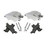 American Made Super Twin Quick Change 2-Piston Billet Aluminum Front Caliper Upgrade Kit W/Performance Pads. Clear   Part#  A185-1