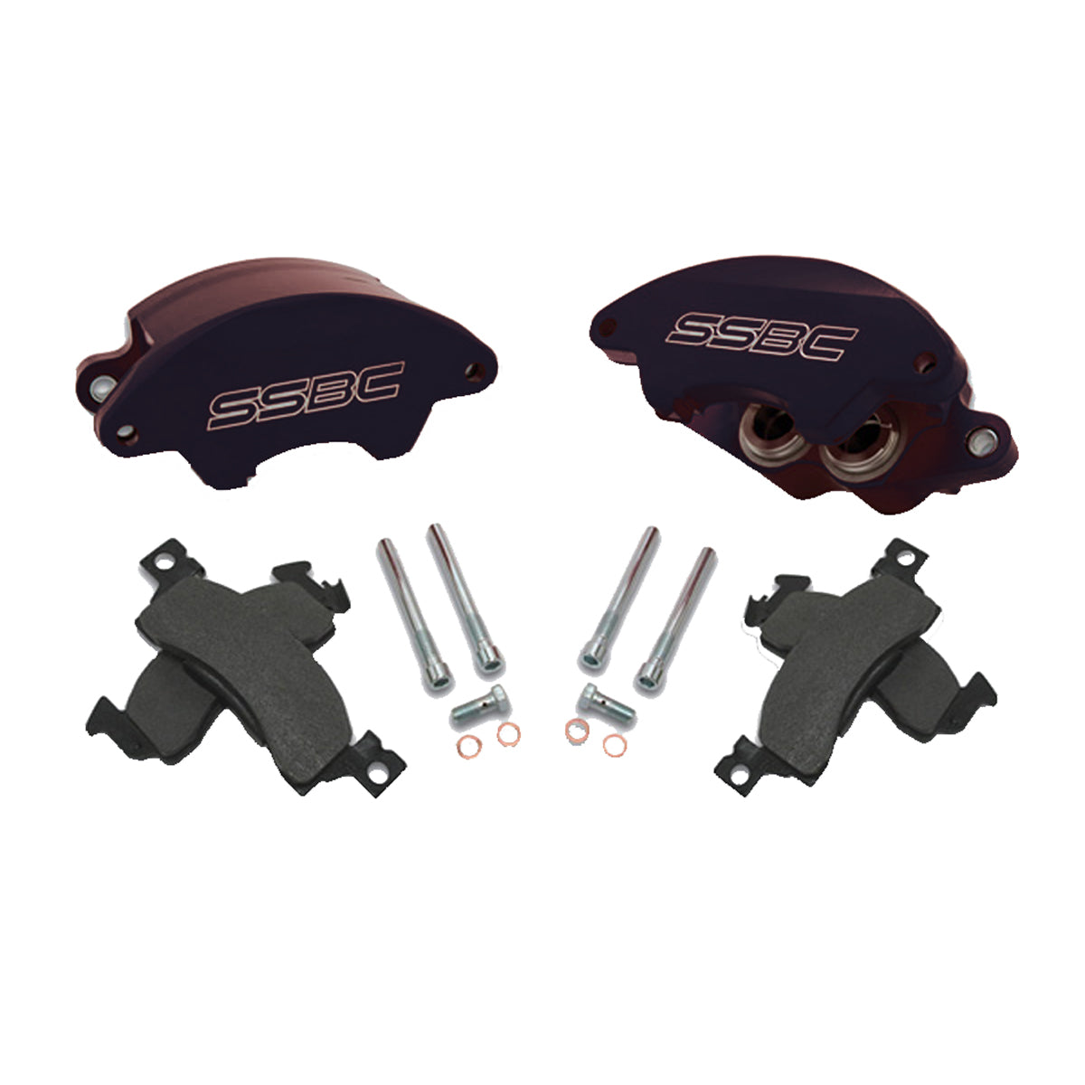 American Made Sport Twin  2-Piston Billet Aluminum Quick Change Front Caliper Upgrade Kit W/Performance Pads. Black   Part#  A181BK