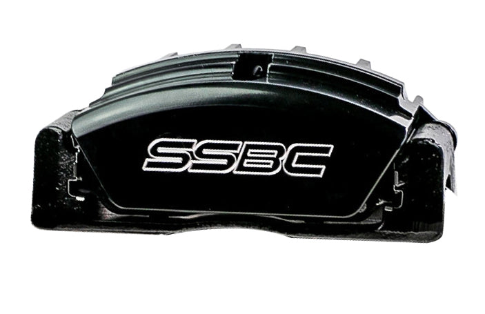 American Made Tri-Power 3-Piston Billet Aluminum "Quick Change" Front Caliper Upgrade Kit. Black A187-4BK