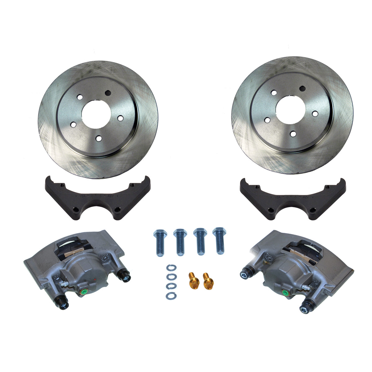 New Direct Fit Front Disc Brake Kit W/Rotors. Black A189-7BK