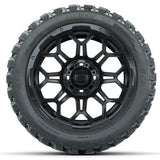 GTW Bravo Matte Black 14 in Wheels with 23x10-14 Nomad All-Terrain Tires - Set of 4