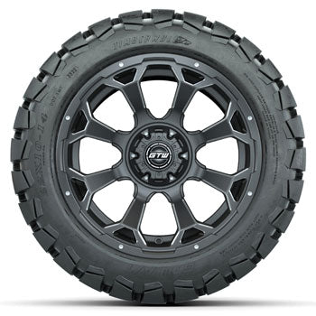 GTW Matte Gray Raven 14 in Wheels with 22x10-14 Timberwolf All-Terrain Tires - Set of 4