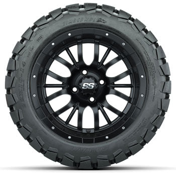 GTW Matte Black Diesel 14 in Wheels with 22x10-14 Timberwolf All-Terrain Tires - Set of 4