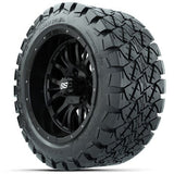 GTW Matte Black Diesel 14 in Wheels with 22x10-14 Timberwolf All-Terrain Tires - Set of 4