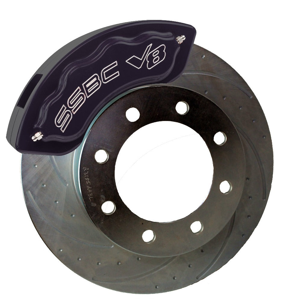 American Made V8-Barbarian 8-Piston Billet Aluminum Direct Fit Rear Disc Brake Kit W/DS Rotors. Black A193-10BK-DS