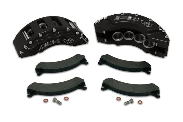 American Made V8-Barbarian 8-Piston Direct Fit Billet Aluminum Front Disc Brake Kit W/DS Rotors. Black A193-1BK-DS